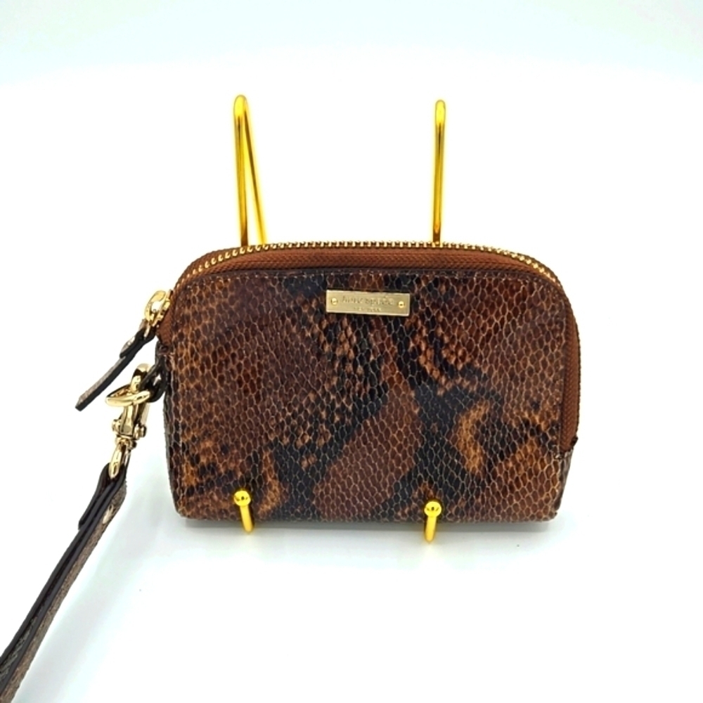 KATE SPADE Wristlet Wallet Python Print Brown & Black